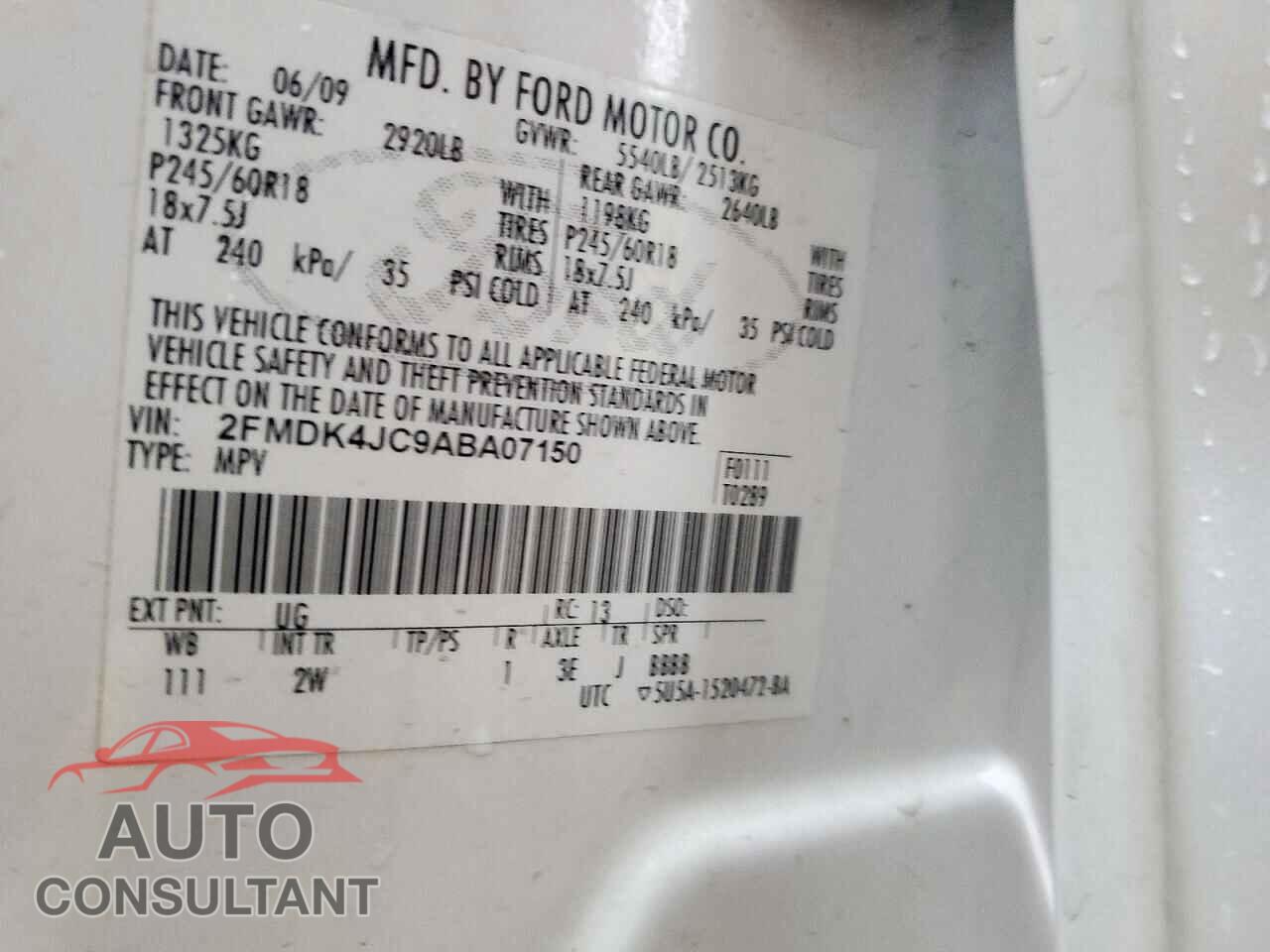 FORD EDGE 2010 - 2FMDK4JC9ABA07150