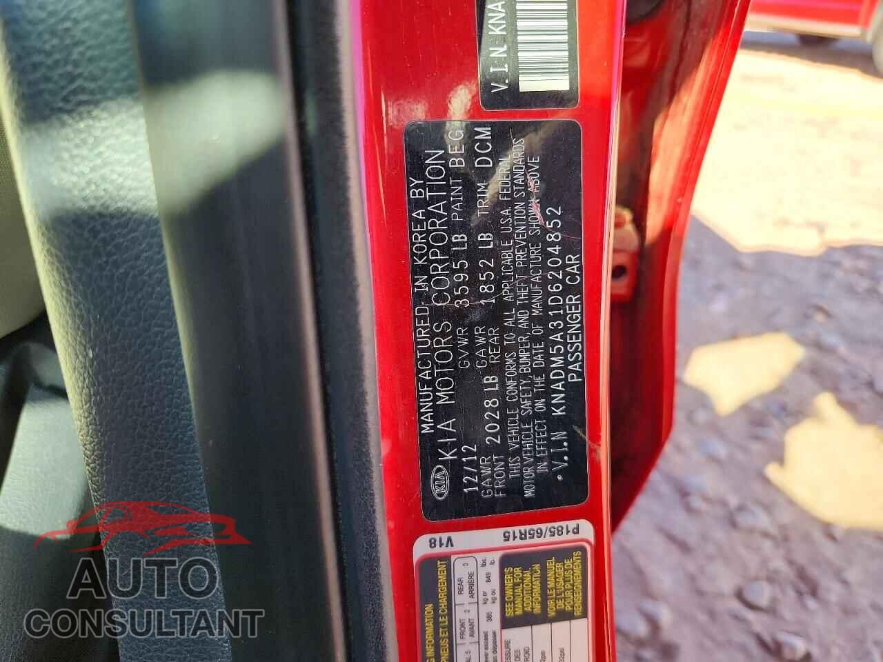 KIA RIO 2013 - KNADM5A31D6204852