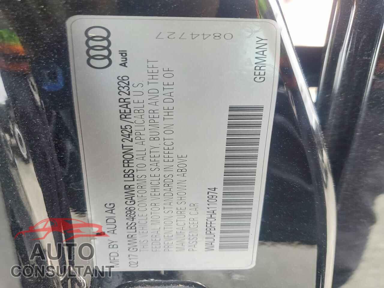 AUDI A3 2017 - WAUUPBFF0HA110974