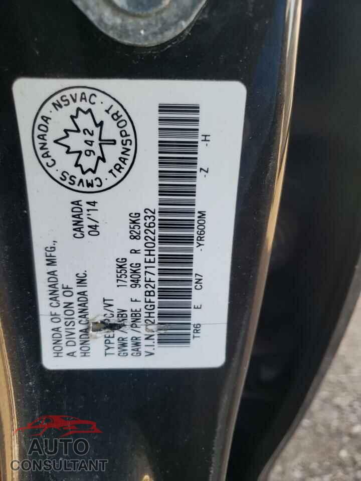 HONDA CIVIC 2014 - 2HGFB2F71EH022632
