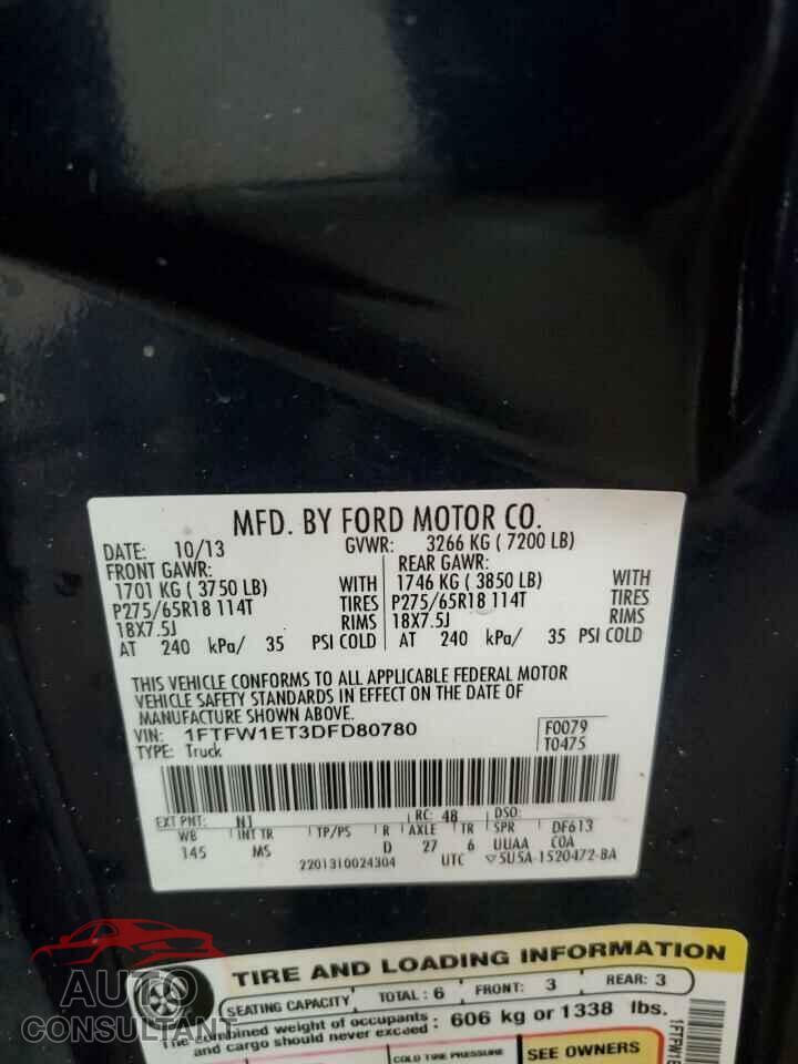 FORD F-150 2013 - 1FTFW1ET3DFD80780