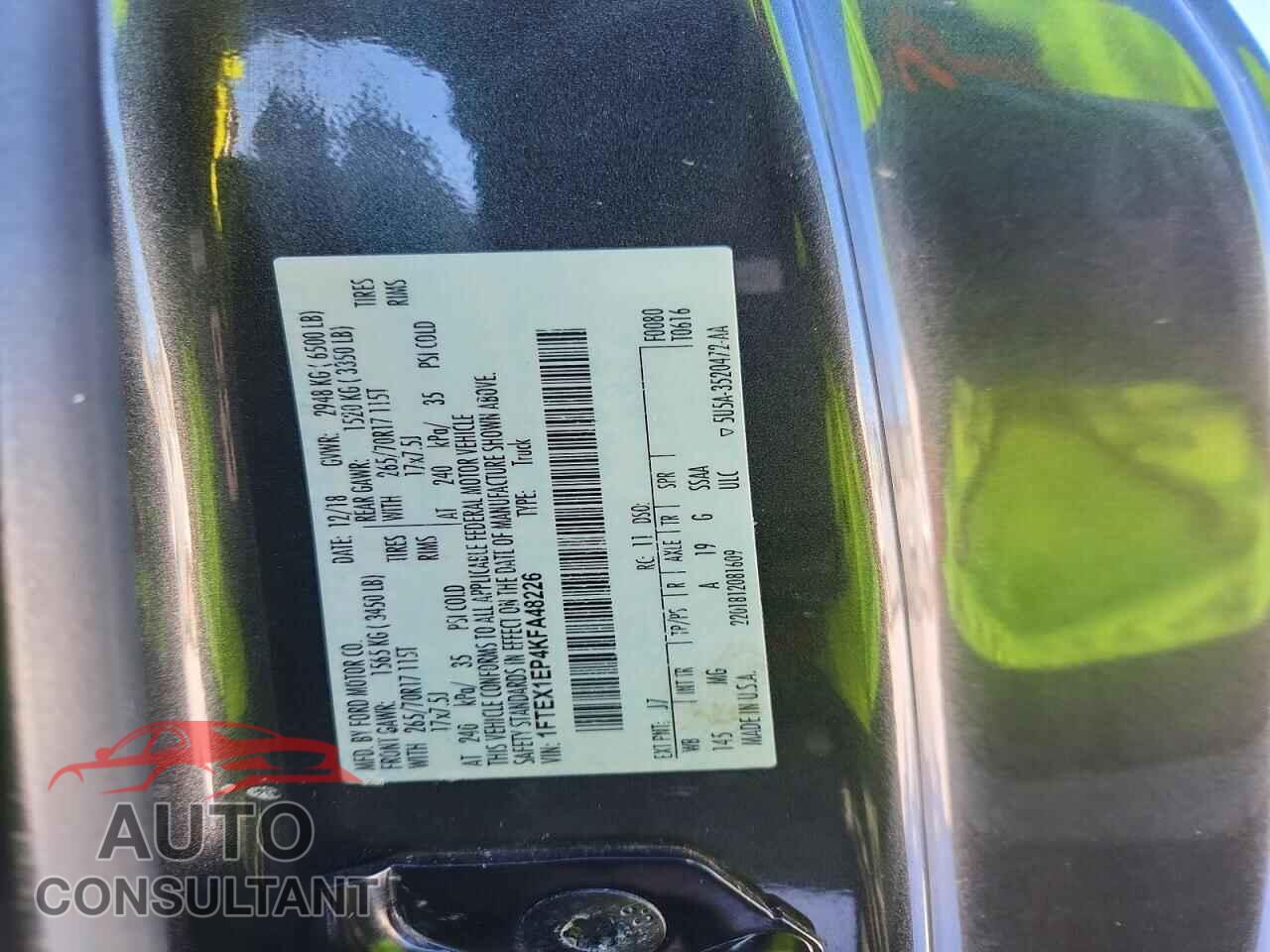 FORD F150 2019 - 1FTEX1EP4KFA48226