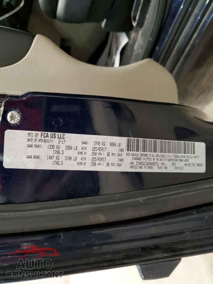 DODGE CARAVAN 2017 - 2C4RDGCG6HR696751