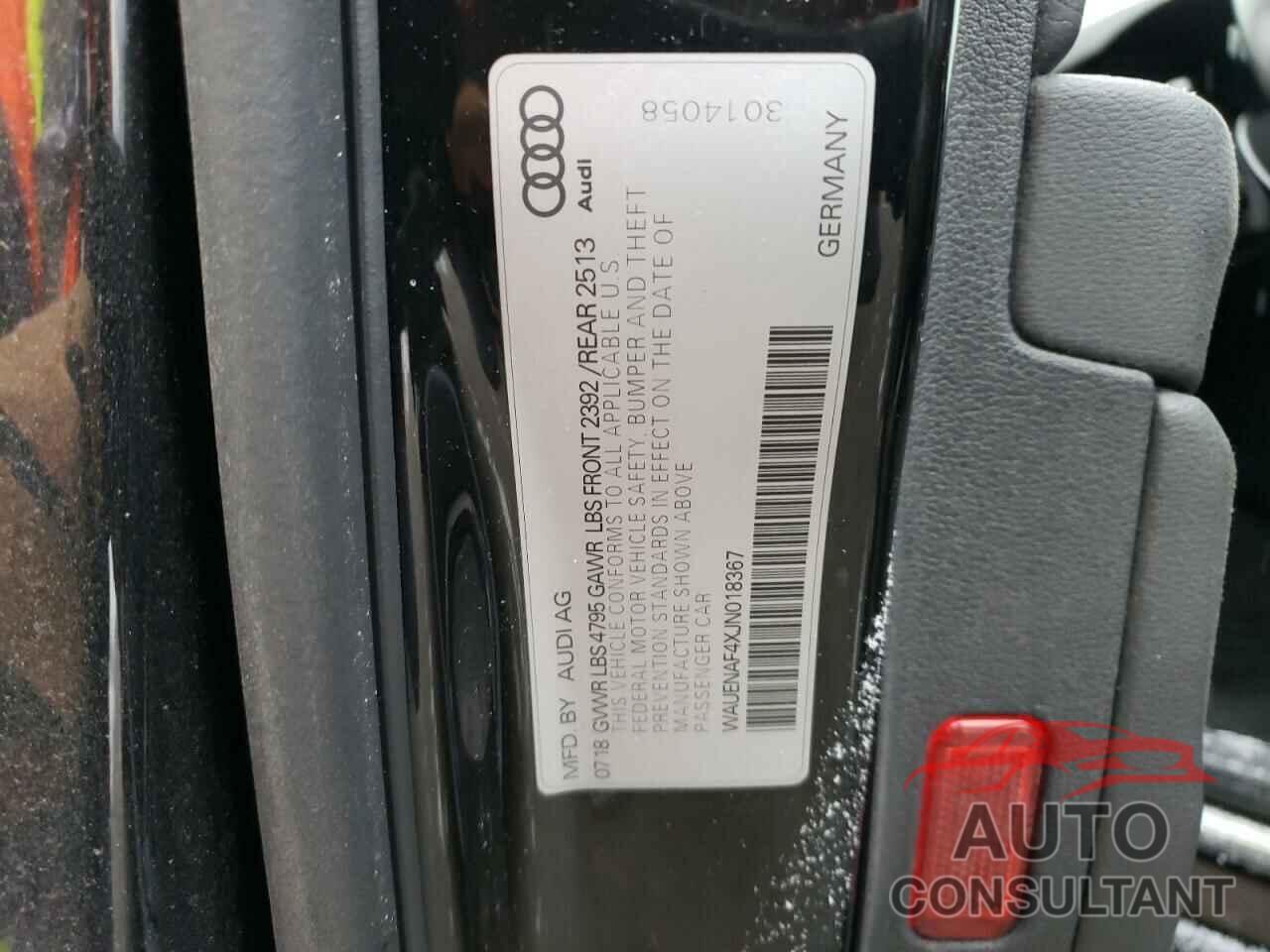 AUDI A4 2018 - WAUENAF4XJN018367