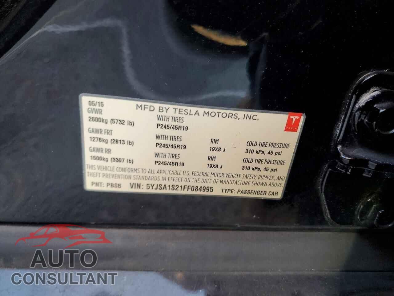 TESLA MODEL S 2015 - 5YJSA1S21FF084995