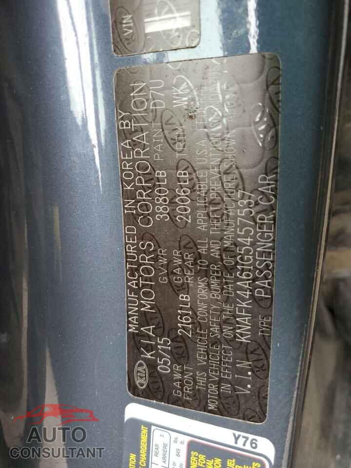 KIA FORTE 2016 - KNAFK4A61G5457537