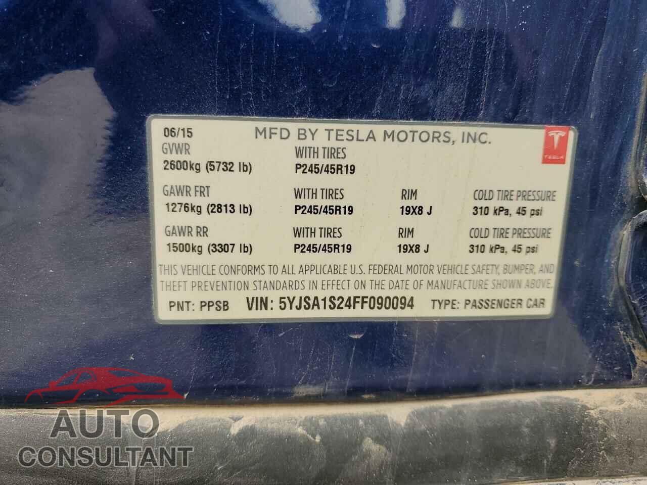 TESLA MODEL S 2015 - 5YJSA1S24FF090094