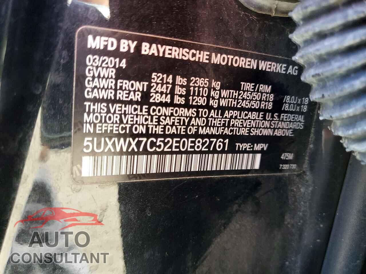 BMW X3 2014 - 5UXWX7C52E0E82761