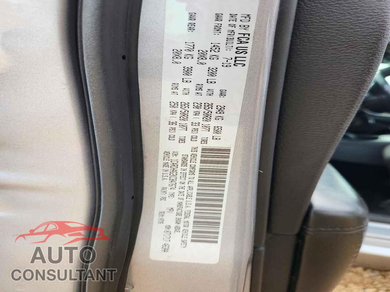 DODGE DURANGO 2019 - 1C4RDHAG2KC847674