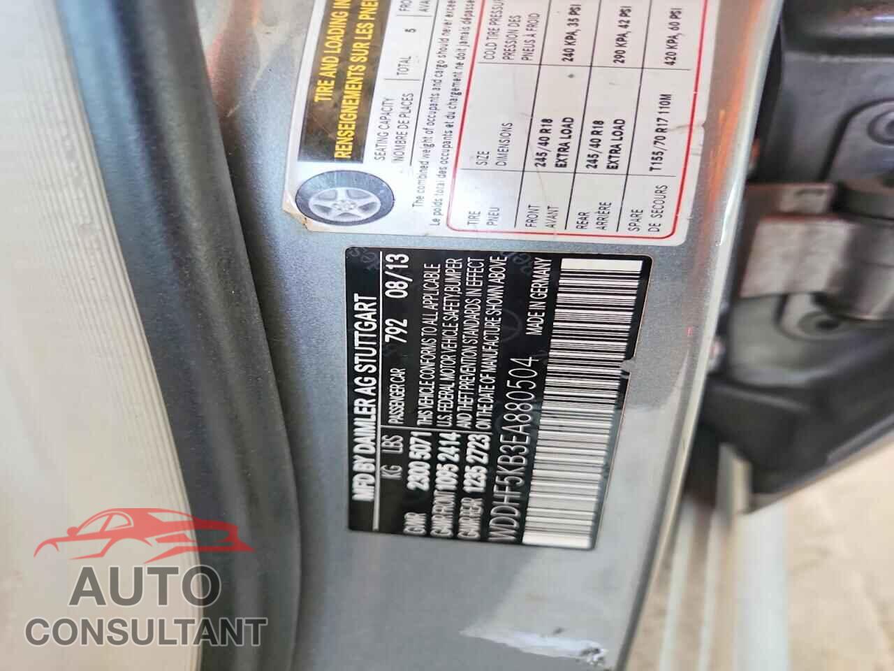 MERCEDES-BENZ E-CLASS 2014 - WDDHF5KB3EA880504