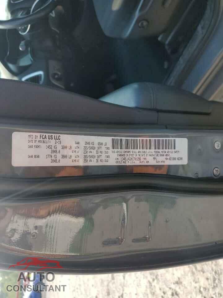 DODGE DURANGO 2019 - 1C4RDJAG2KC701296