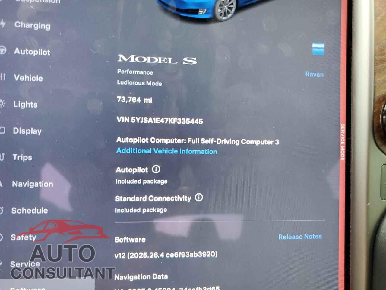 TESLA MODEL S 2019 - 5YJSA1E47KF335445
