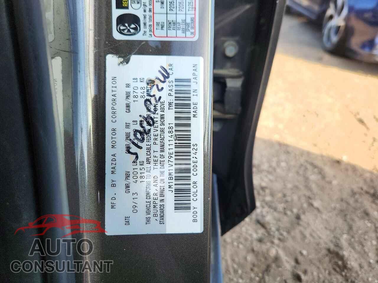 MAZDA 3 2014 - JM1BM1V79E1114881