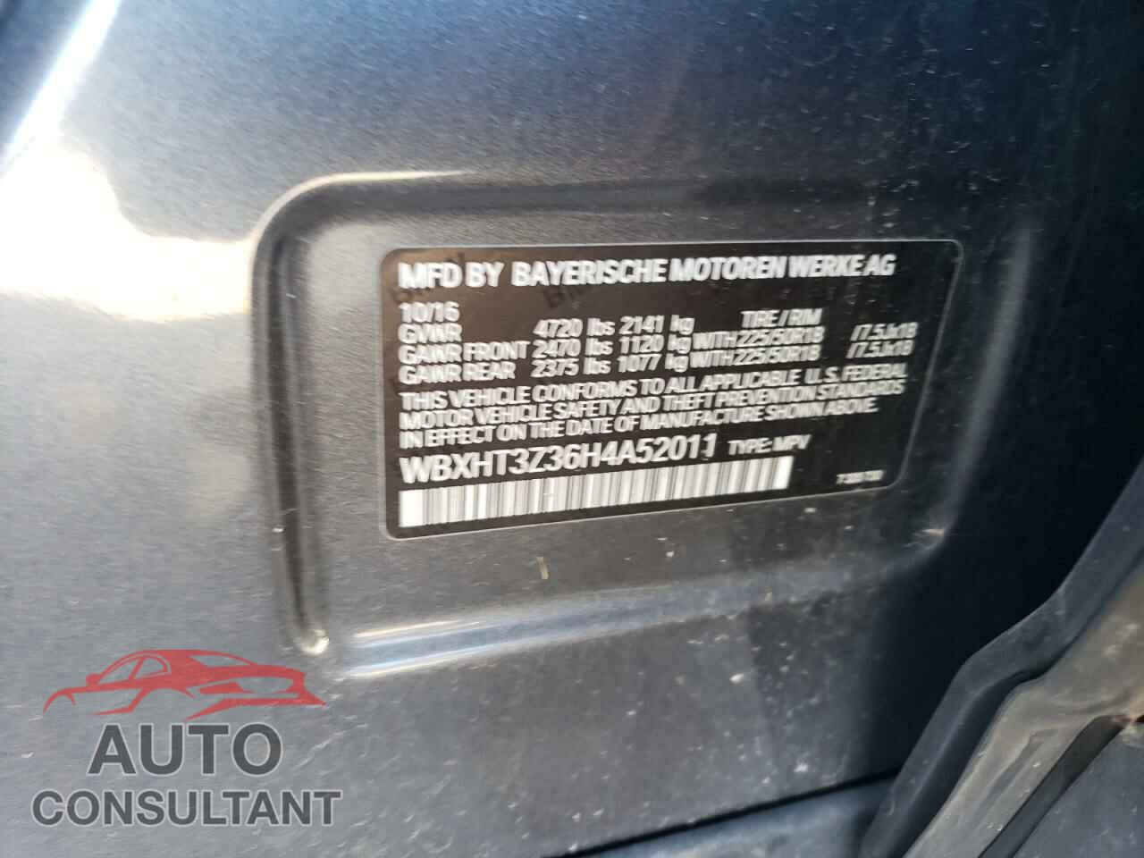 BMW X1 2017 - WBXHT3Z36H4A52011
