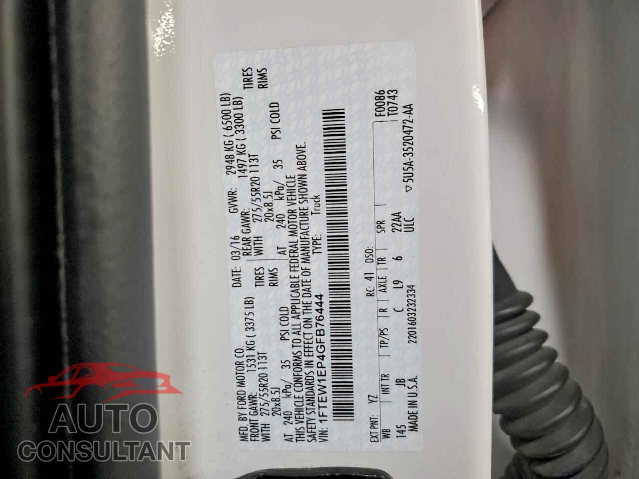 FORD F-150 2016 - 1FTEW1EP4GFB76444
