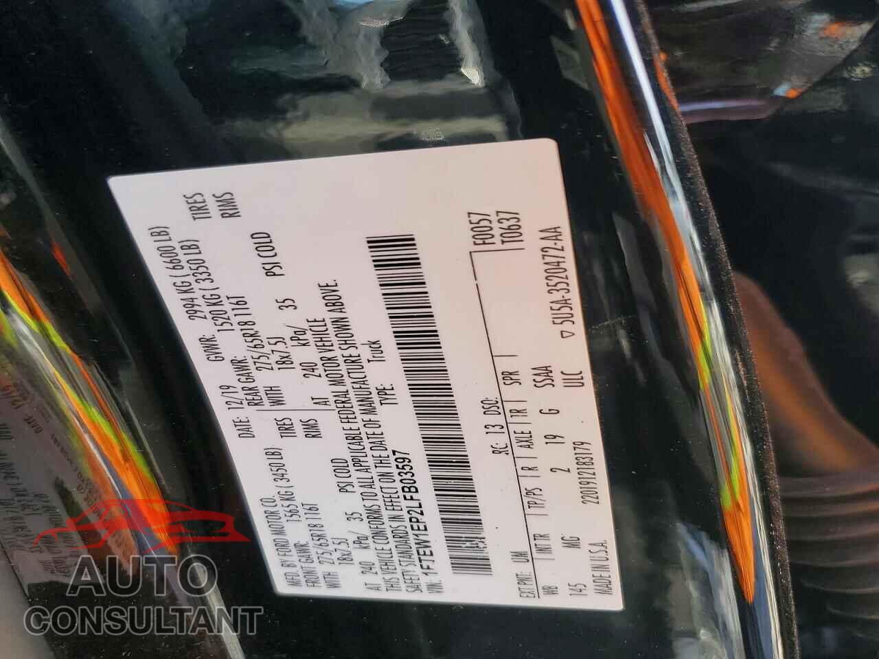 FORD F-150 2020 - 1FTEW1EP2LFB03597