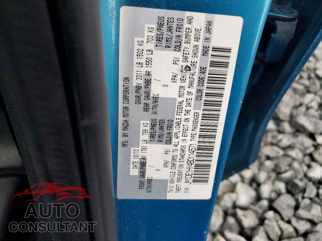MAZDA 2 2011 - JM1DE1HY4B0114671