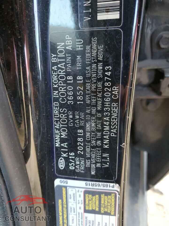 KIA RIO 2017 - KNADM4A33H6028743