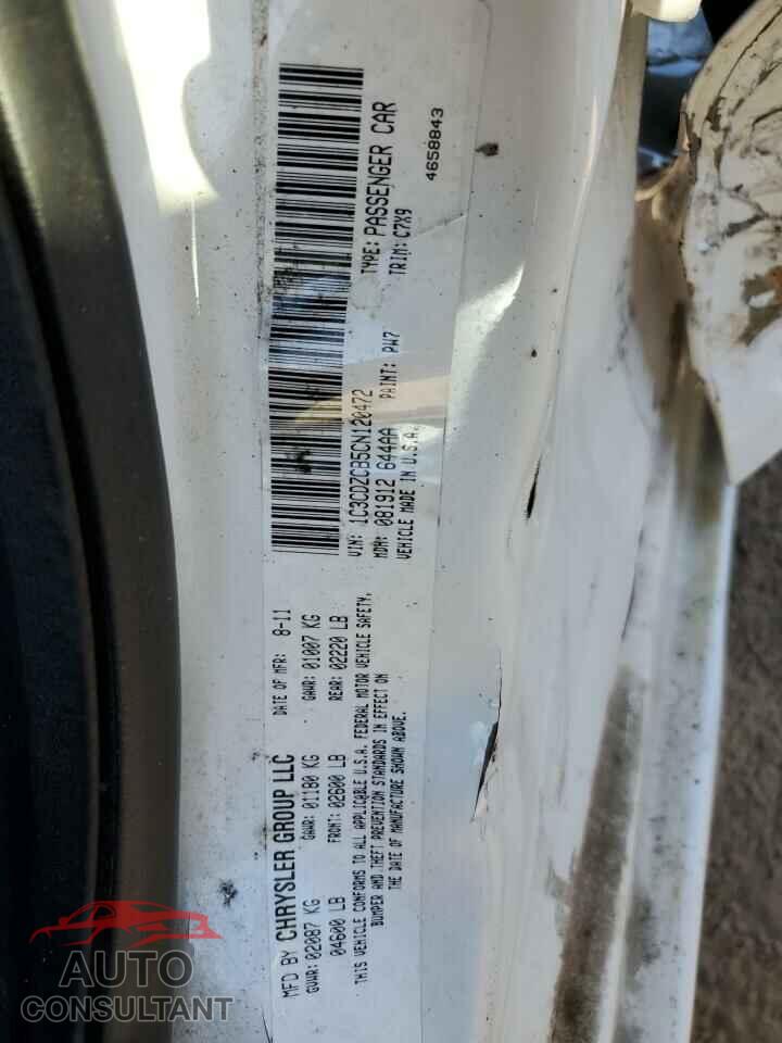 DODGE AVENGER 2012 - 1C3CDZCB5CN120472