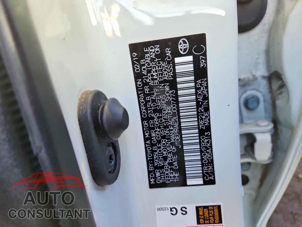 TOYOTA COROLLA 2020 - JTDEPRAE2LJ007773