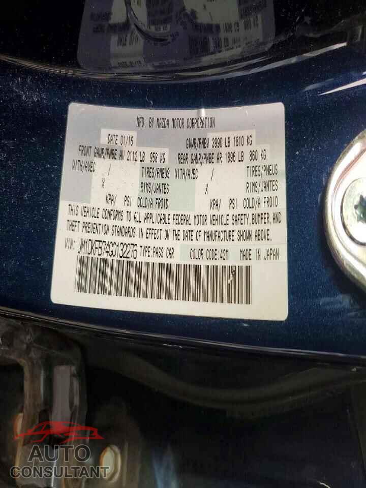 MAZDA CX-3 2016 - JM1DKFB74G0132275