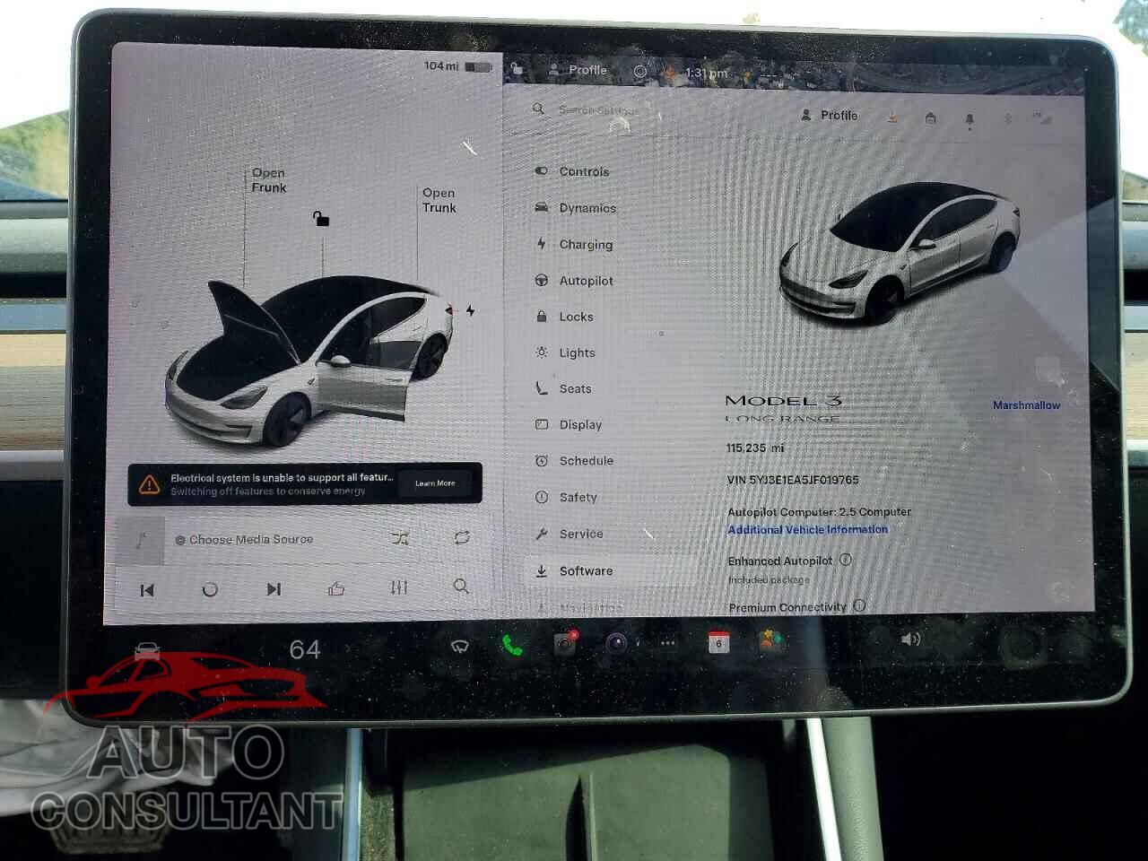 TESLA MODEL 3 2018 - 5YJ3E1EA5JF019765