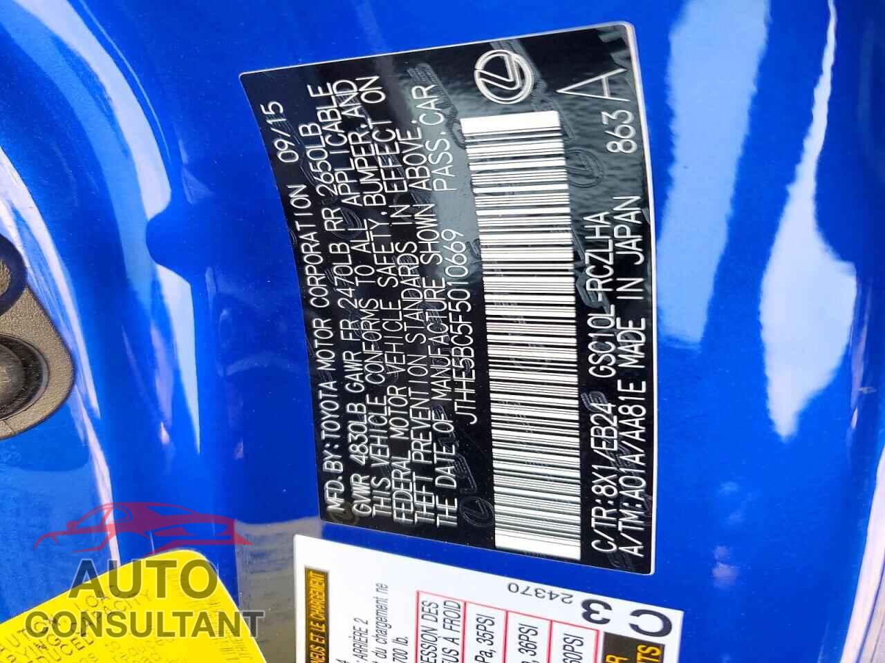 LEXUS RX350 2015 - JTHHE5BC5F5010669