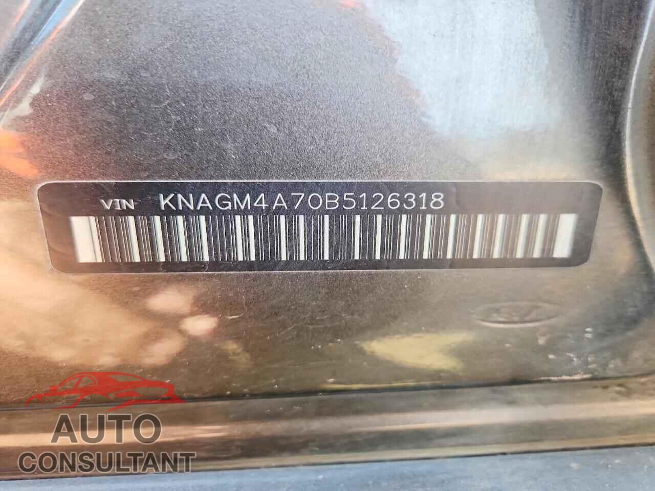KIA OPTIMA 2011 - KNAGM4A70B5126318