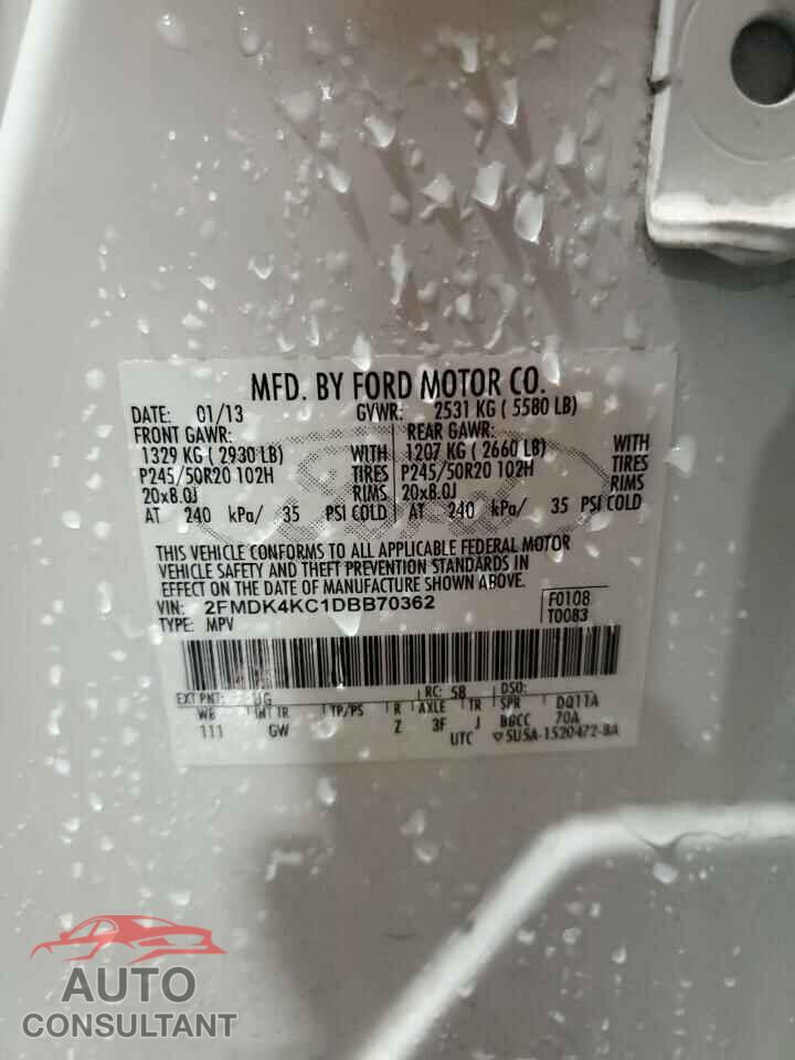 FORD EDGE 2013 - 2FMDK4KC1DBB70362