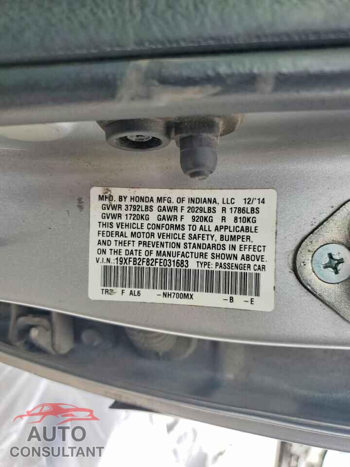 HONDA CIVIC 2015 - 19XFB2F82FE031683