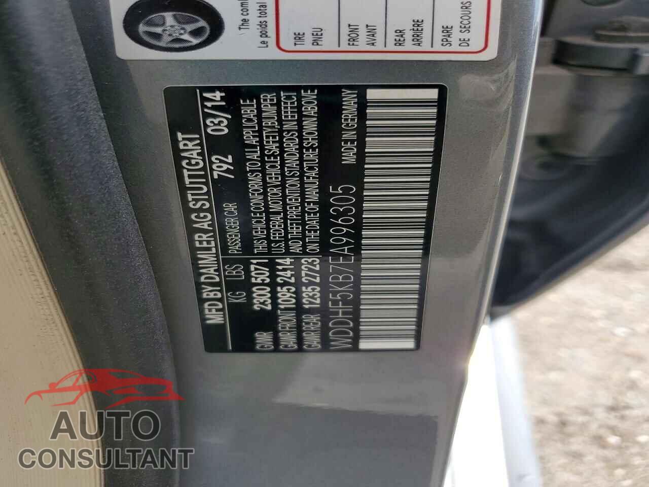 MERCEDES-BENZ E 2014 - WDDHF5KB7EA996305