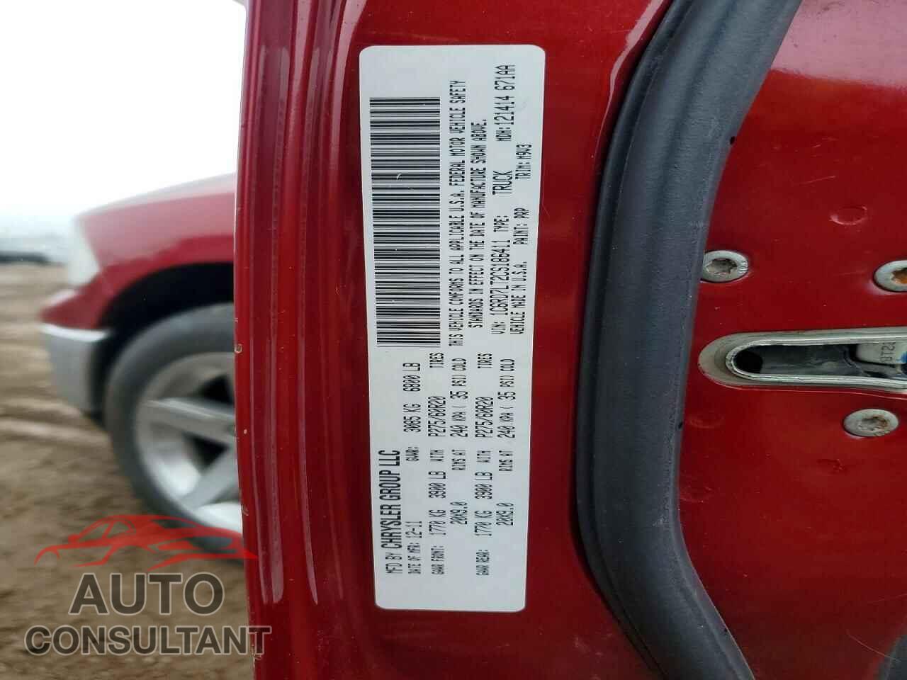 DODGE RAM 1500 2012 - 1C6RD7LT2CS186411
