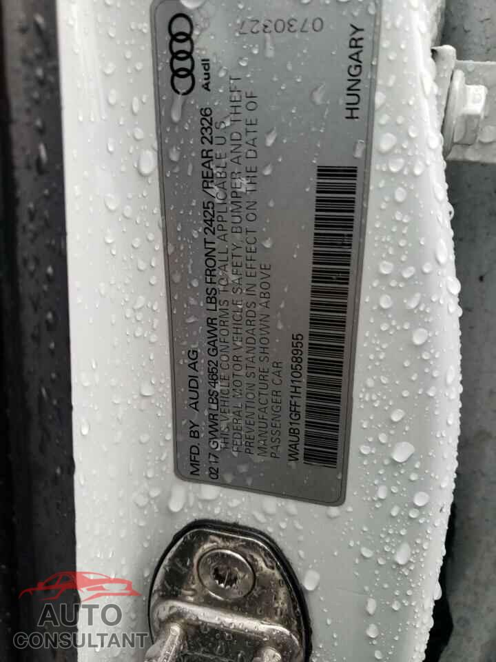 AUDI S3 2017 - WAUB1GFF1H1058955