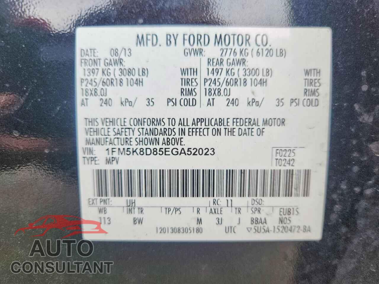 FORD EXPLORER 2014 - 1FM5K8D85EGA52023