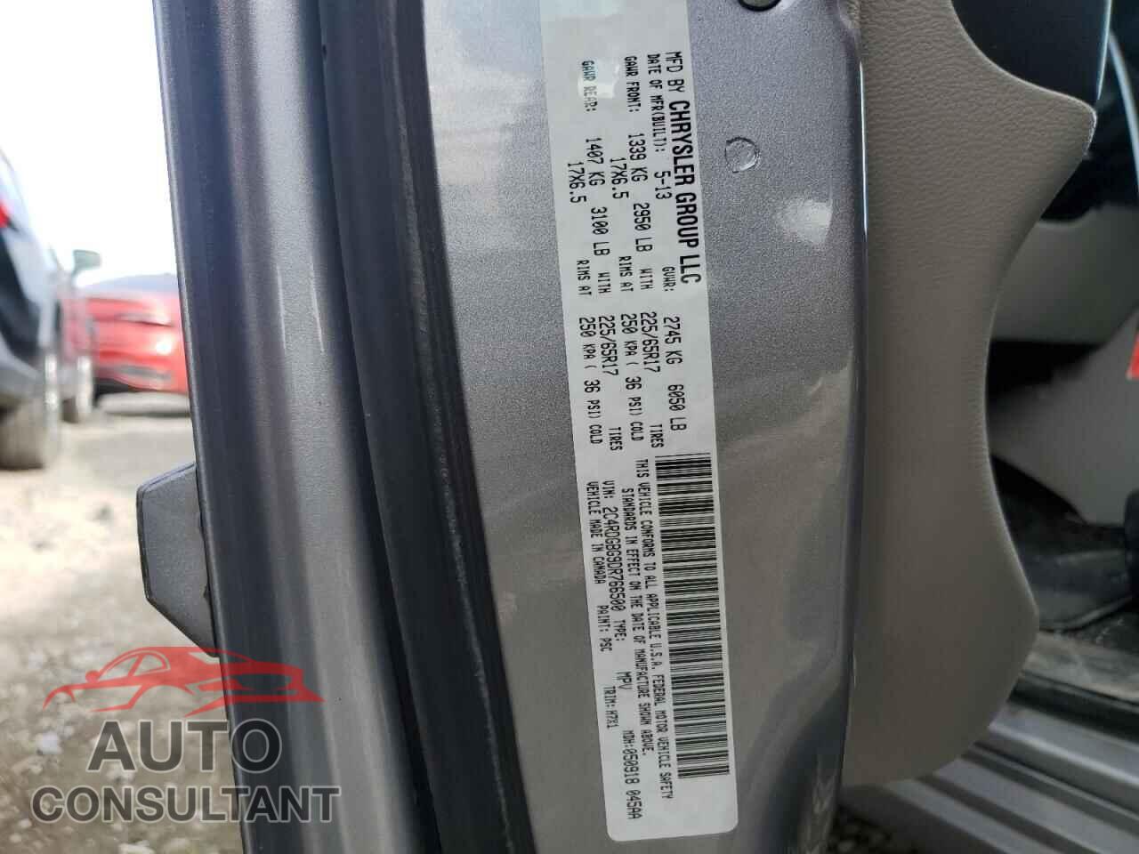 DODGE CARAVAN 2013 - 2C4RDGBG9DR766500