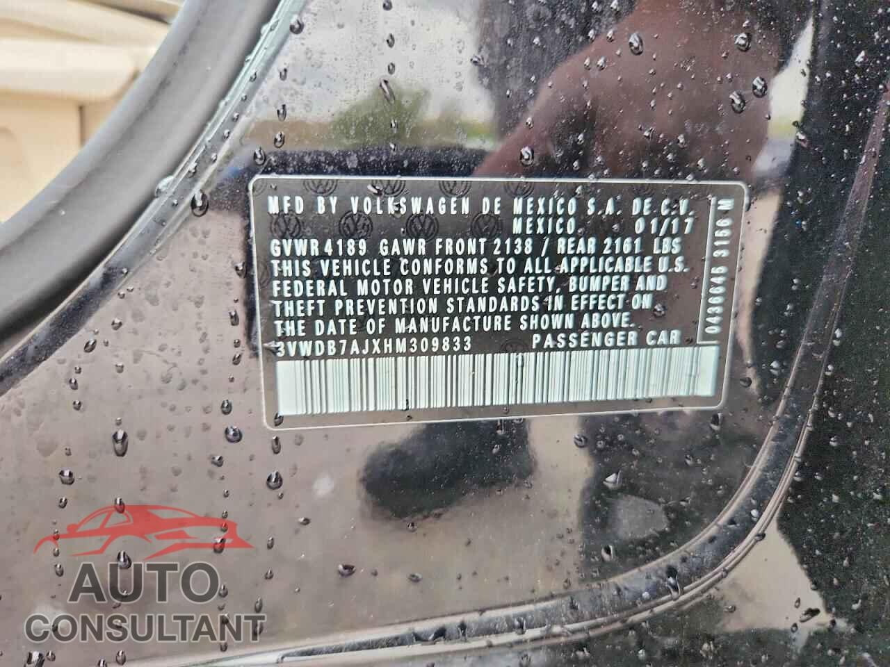 VOLKSWAGEN JETTA 2017 - 3VWDB7AJXHM309833