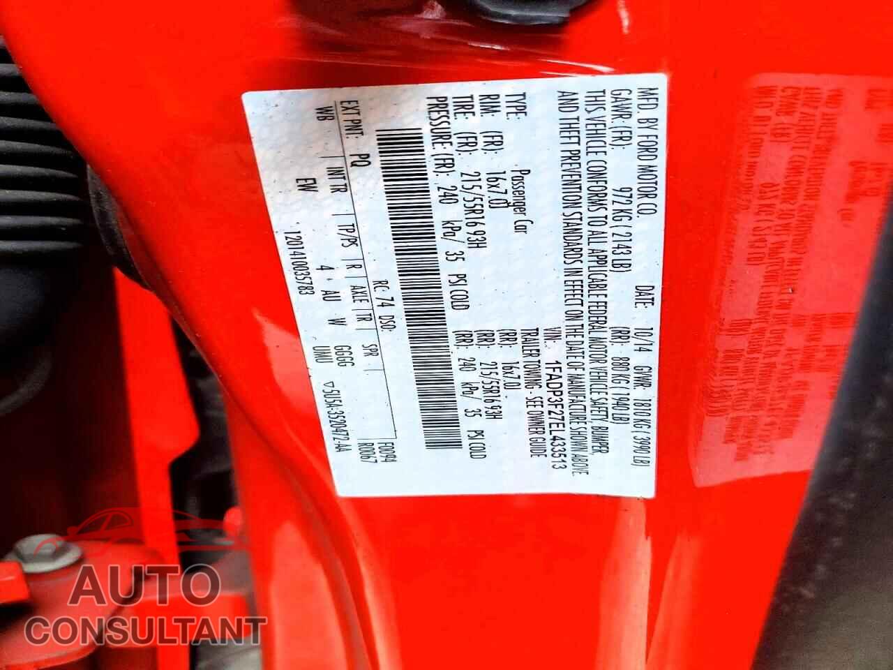 FORD FOCUS 2014 - 1FADP3F27EL433513