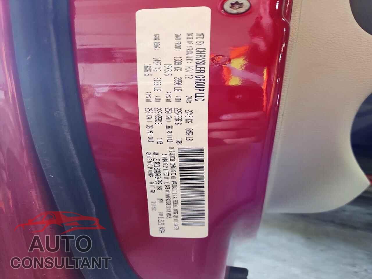 DODGE CARAVAN 2013 - 2C4RDGBG4DR634793
