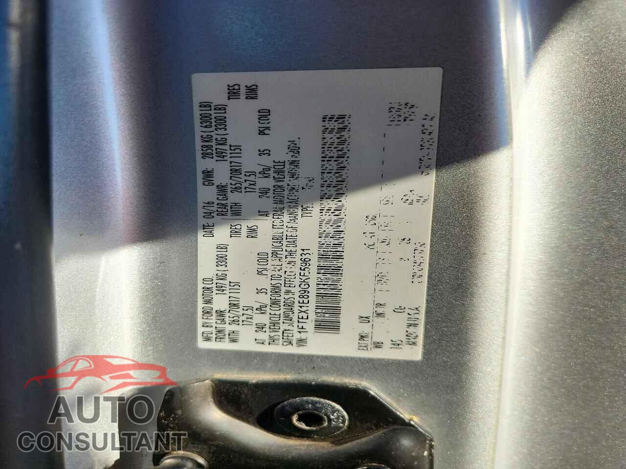 FORD F150 2016 - 1FTEX1E89GKE59631