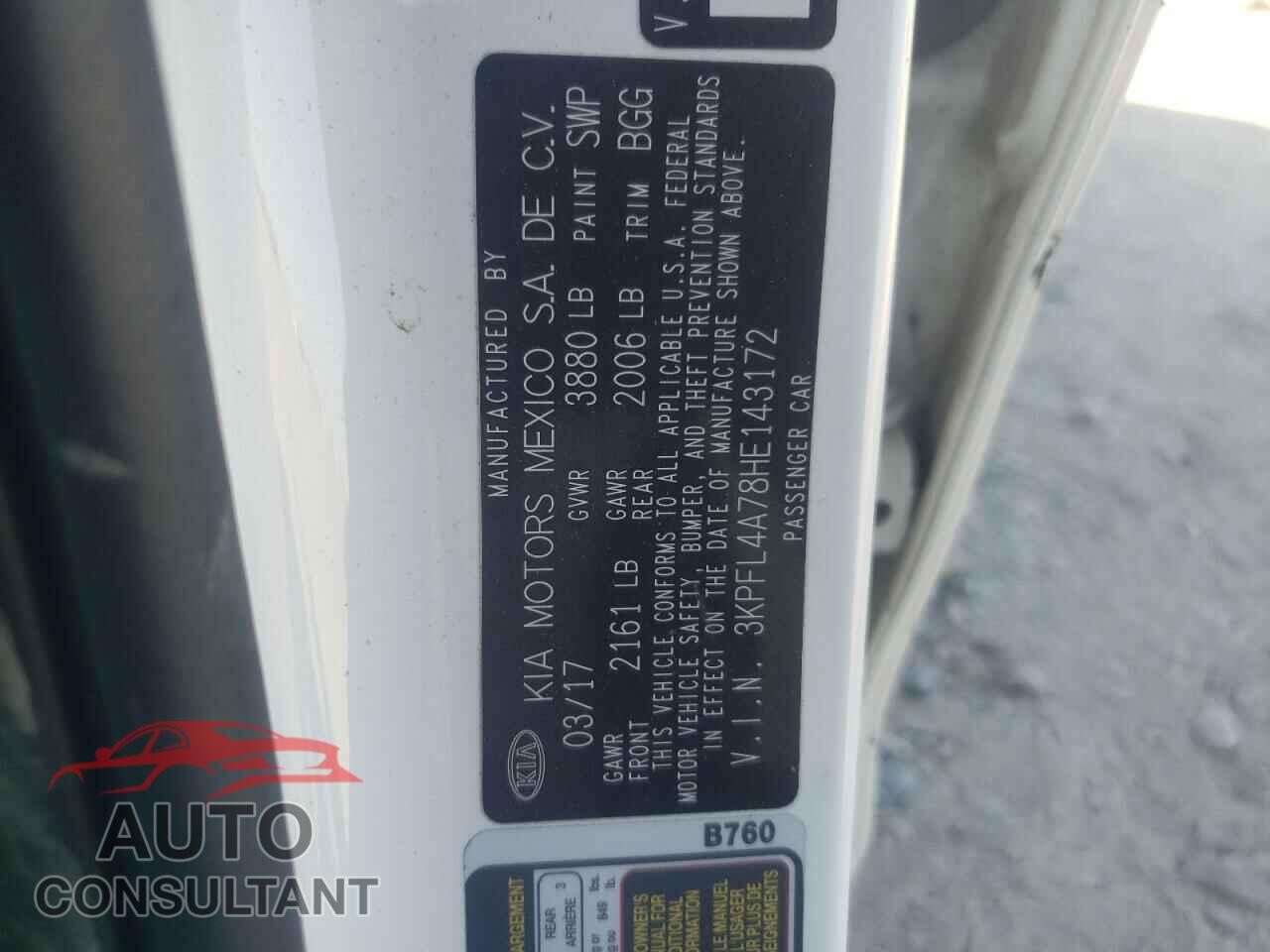 KIA FORTE 2017 - 3KPFL4A78HE143172