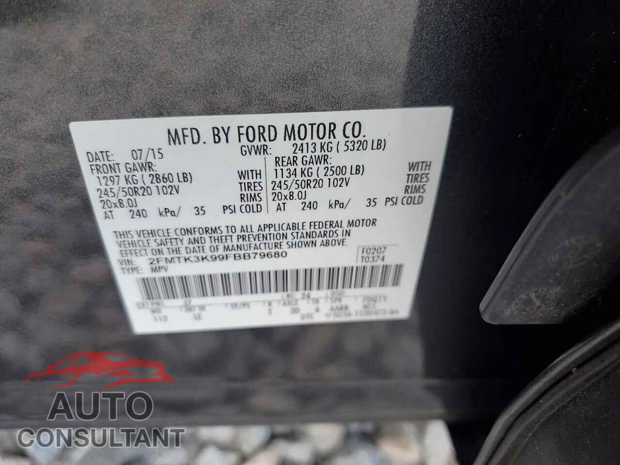 FORD EDGE 2015 - 2FMTK3K99FBB79680