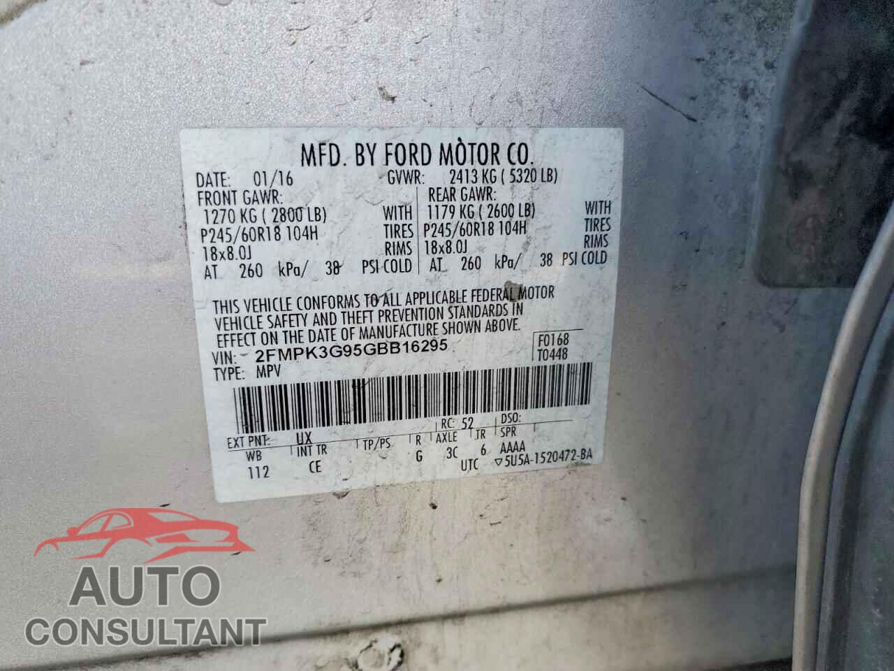 FORD EDGE 2016 - 2FMPK3G95GBB16295