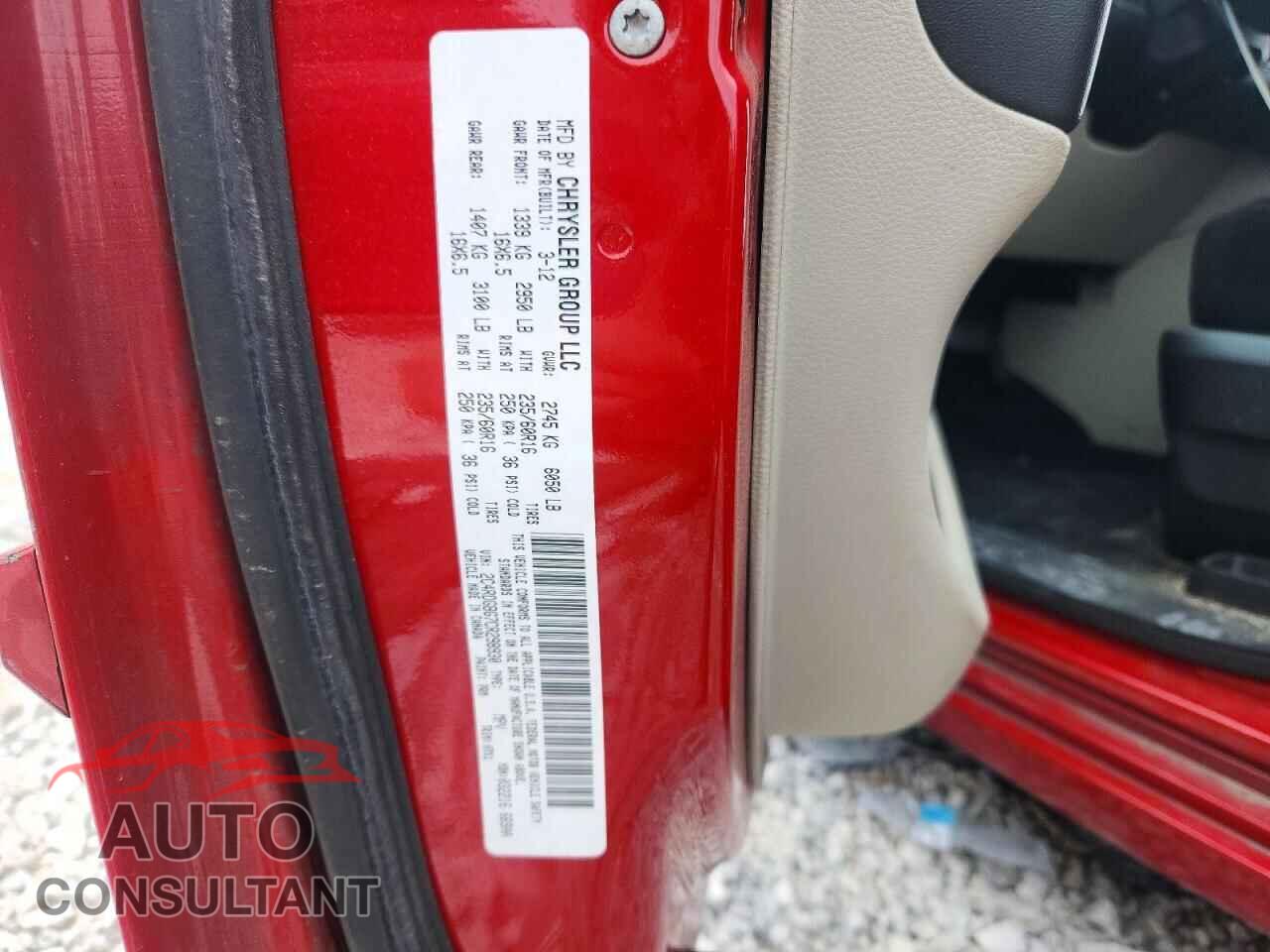 DODGE CARAVAN 2012 - 2C4RDGBG7CR298930