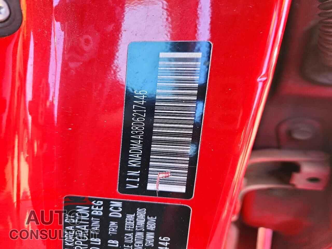 KIA RIO 2013 - KNADM4A38D6217446