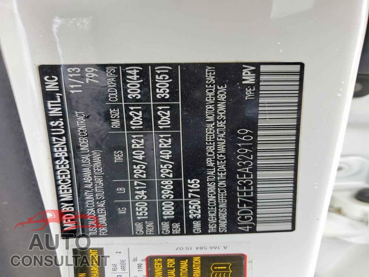 MERCEDES-BENZ GL-CLASS 2014 - 4JGDF7EE3EA329169