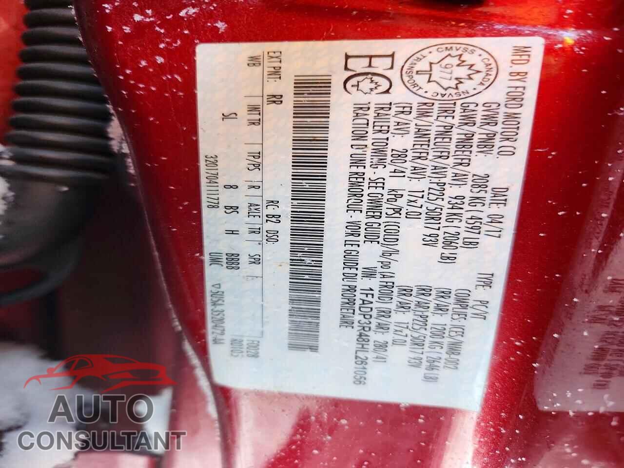 FORD FOCUS 2017 - 1FADP3R48HL261056