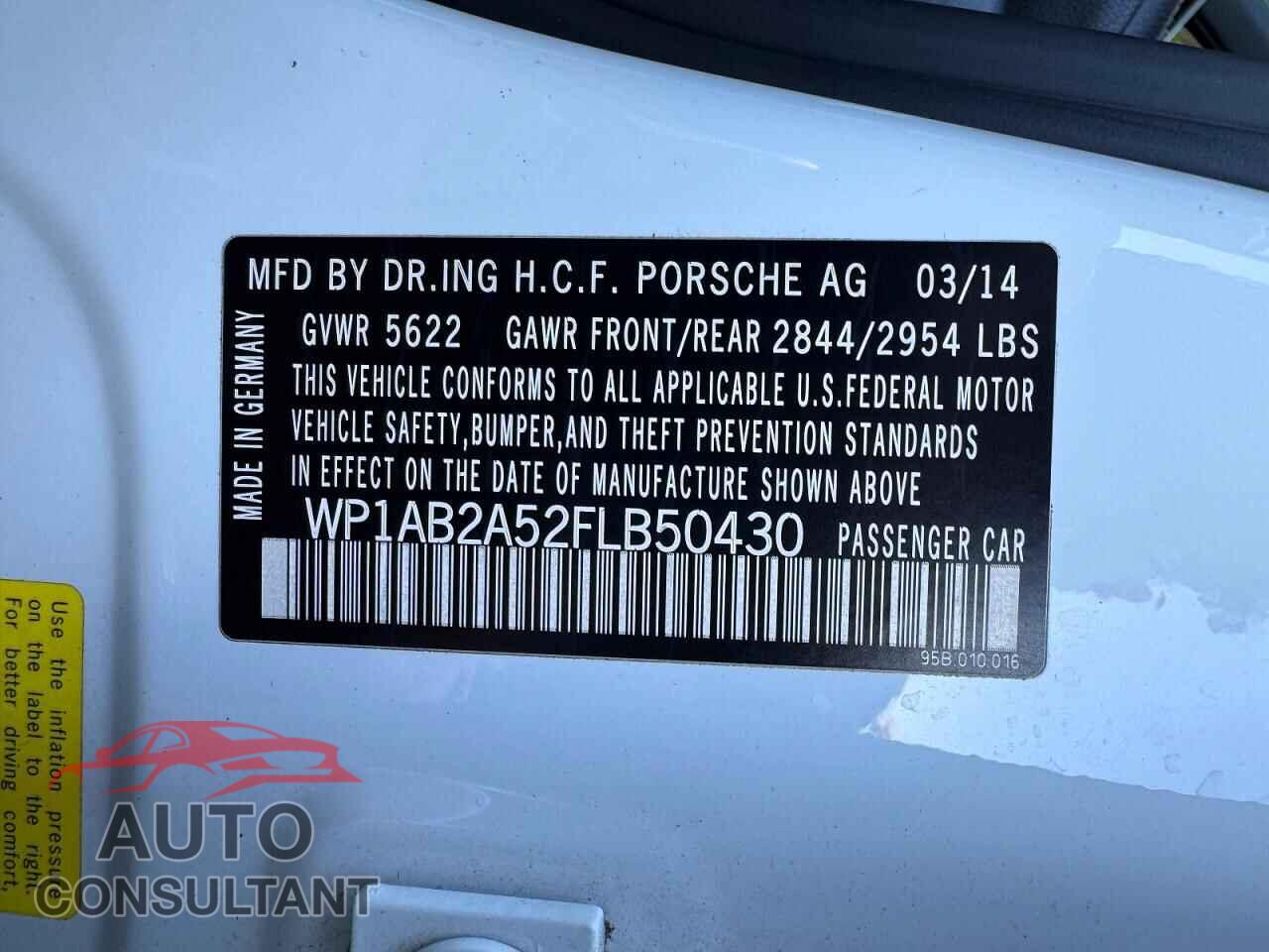 PORSCHE MACAN 2015 - WP1AB2A52FLB50430
