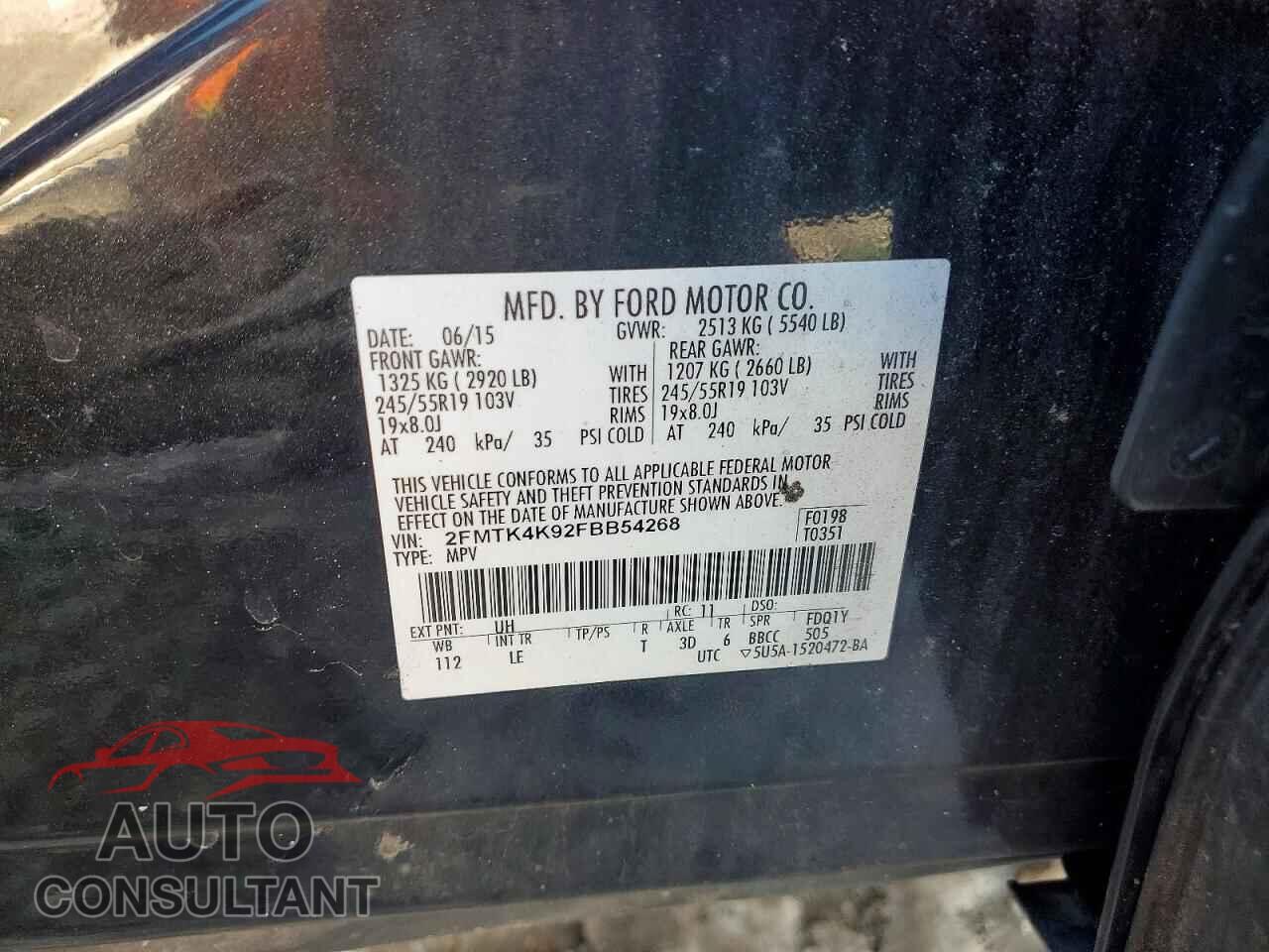 FORD EDGE 2015 - 2FMTK4K92FBB54268