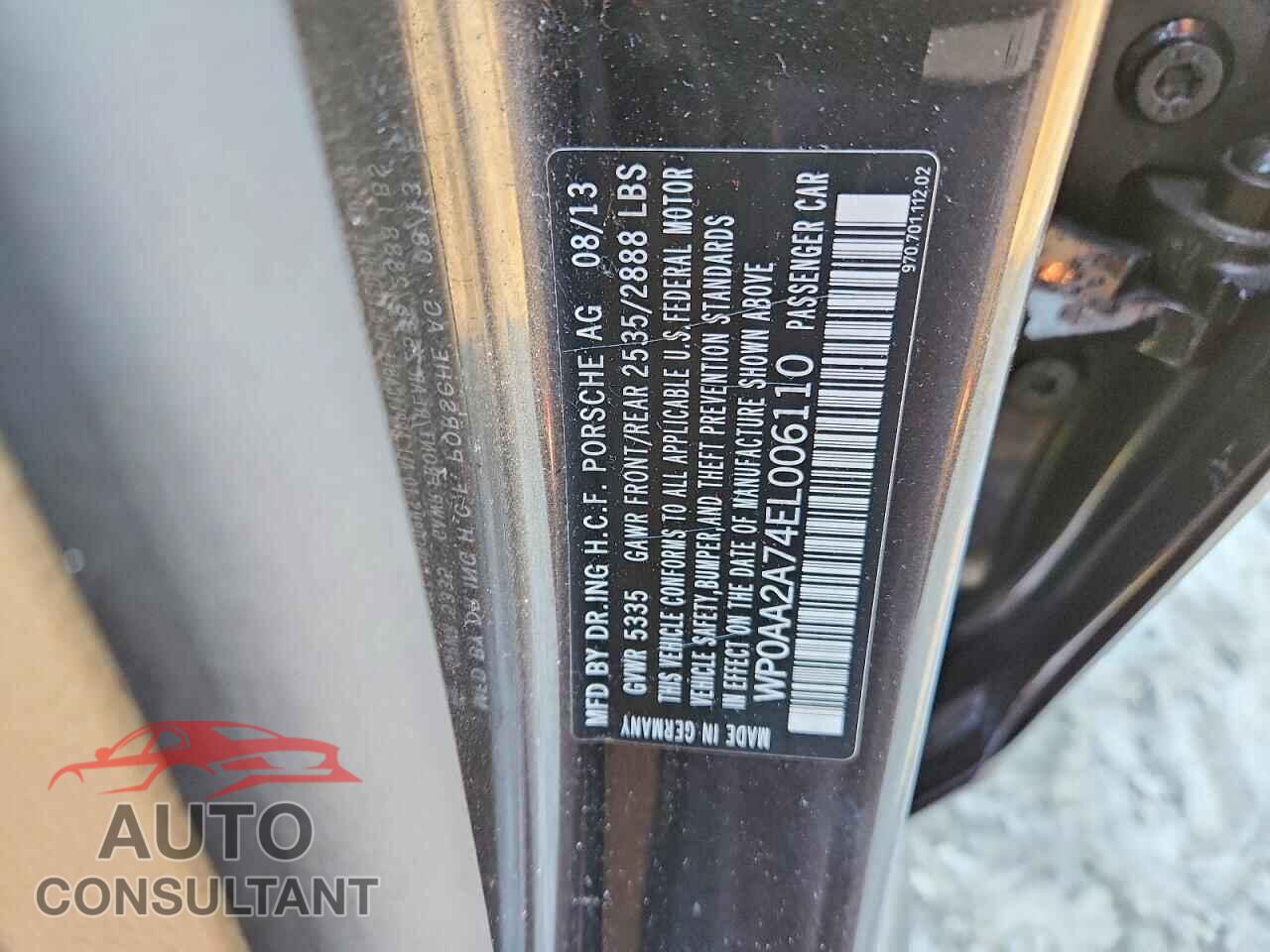 PORSCHE PANAMERA 2014 - WP0AA2A74EL006110