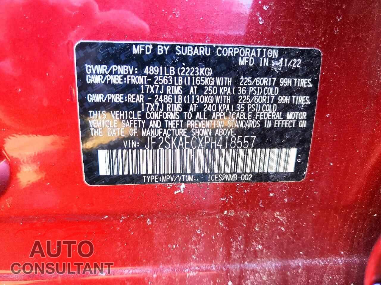 SUBARU FORESTER 2023 - JF2SKAECXPH418557